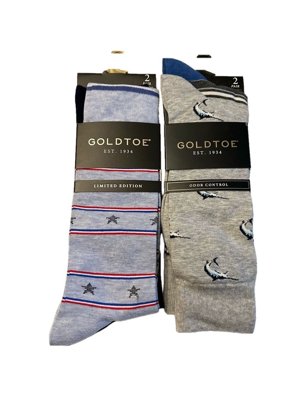 Gold toe 4 Pairs of Men’s Socks Stars Horse  Size 6 to 12 NWT